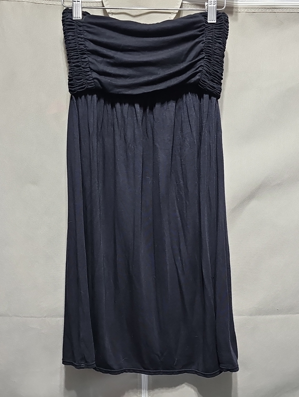 DKNY Black Strapless Ruched Bodice Maxi Dress